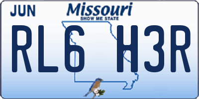 MO license plate RL6H3R