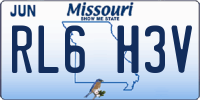 MO license plate RL6H3V