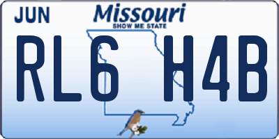 MO license plate RL6H4B