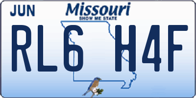 MO license plate RL6H4F