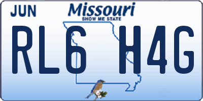 MO license plate RL6H4G