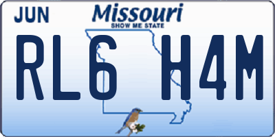 MO license plate RL6H4M