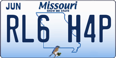 MO license plate RL6H4P