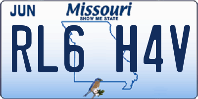 MO license plate RL6H4V