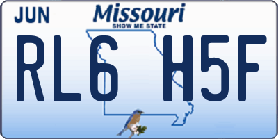 MO license plate RL6H5F
