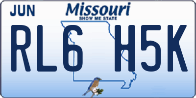 MO license plate RL6H5K
