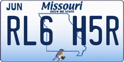 MO license plate RL6H5R