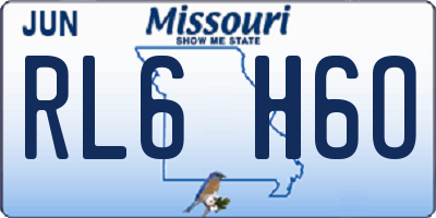 MO license plate RL6H6O