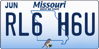 MO license plate RL6H6U
