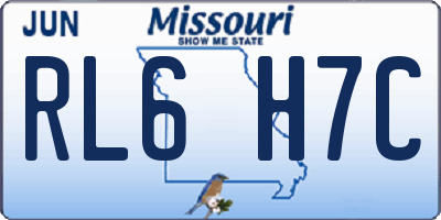 MO license plate RL6H7C