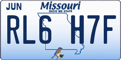 MO license plate RL6H7F