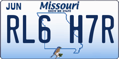 MO license plate RL6H7R