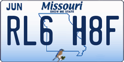 MO license plate RL6H8F