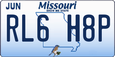 MO license plate RL6H8P
