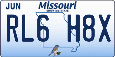 MO license plate RL6H8X