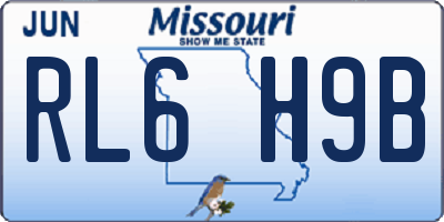 MO license plate RL6H9B