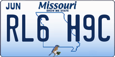 MO license plate RL6H9C