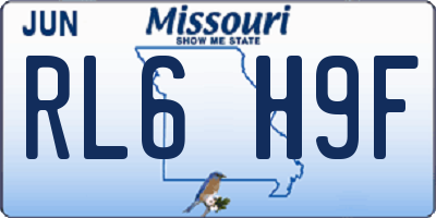 MO license plate RL6H9F