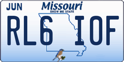 MO license plate RL6I0F