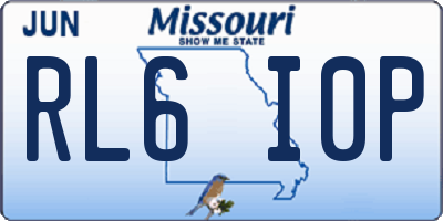 MO license plate RL6I0P