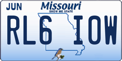 MO license plate RL6I0W