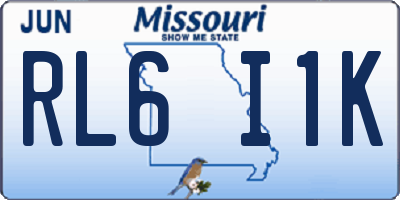 MO license plate RL6I1K