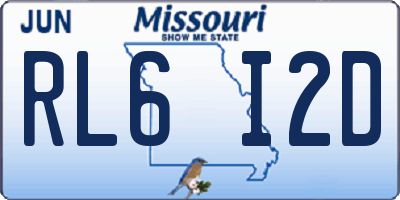 MO license plate RL6I2D