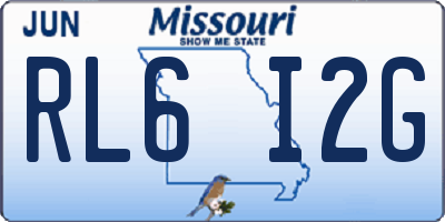 MO license plate RL6I2G