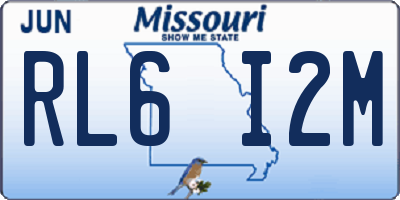 MO license plate RL6I2M