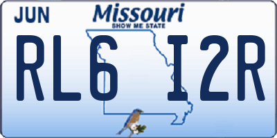 MO license plate RL6I2R