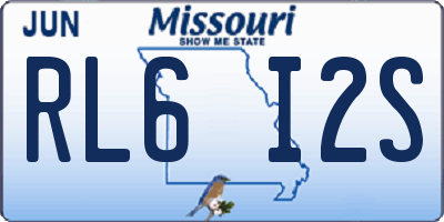 MO license plate RL6I2S