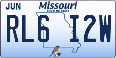 MO license plate RL6I2W