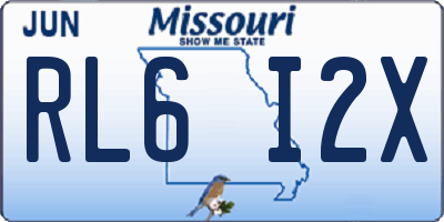 MO license plate RL6I2X