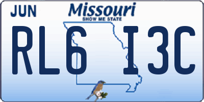 MO license plate RL6I3C