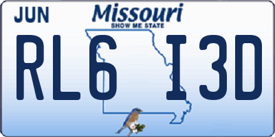 MO license plate RL6I3D