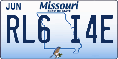 MO license plate RL6I4E