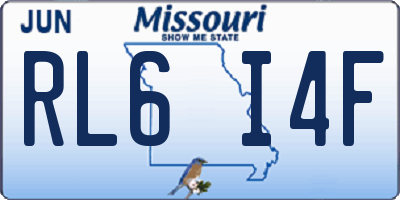 MO license plate RL6I4F