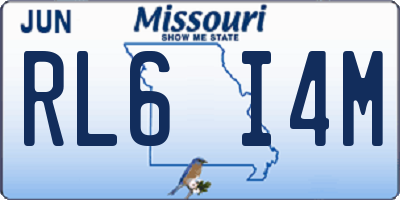 MO license plate RL6I4M