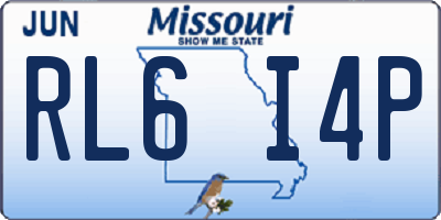 MO license plate RL6I4P