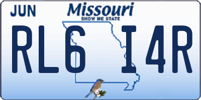 MO license plate RL6I4R