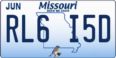 MO license plate RL6I5D