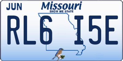 MO license plate RL6I5E