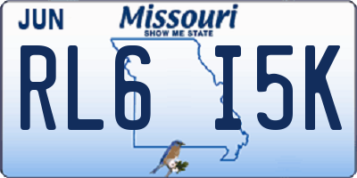 MO license plate RL6I5K
