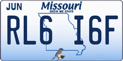 MO license plate RL6I6F