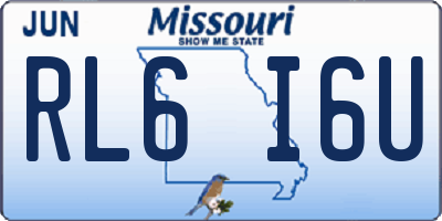 MO license plate RL6I6U