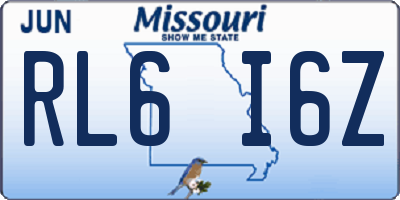 MO license plate RL6I6Z
