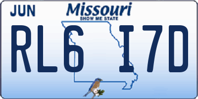 MO license plate RL6I7D