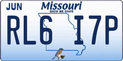 MO license plate RL6I7P