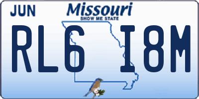 MO license plate RL6I8M