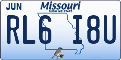 MO license plate RL6I8U